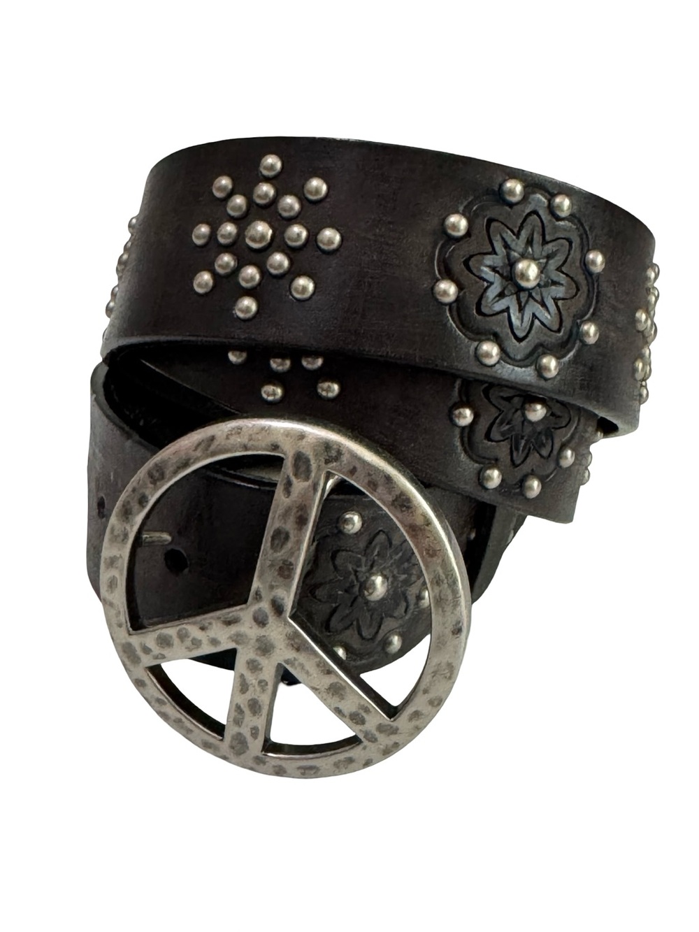 Brighton Studded Peace Belt Black 34